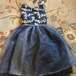 Wonder Nation dark blue dress with satin and toule